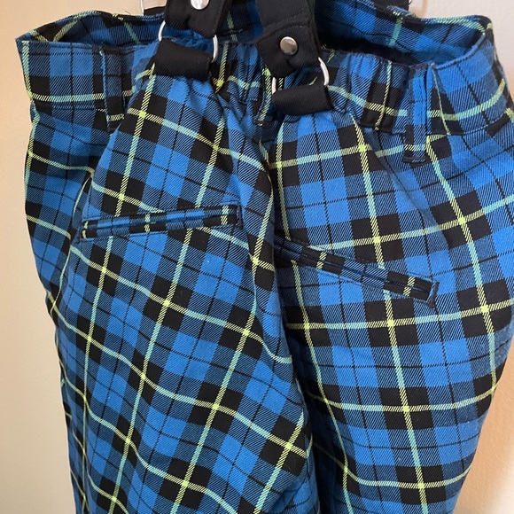 Hot Topic blue plaid pants with suspenders - Picture 6 of 6